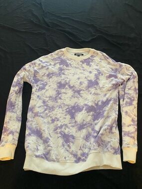 White and Purple Tie Dye Sweatshirt
